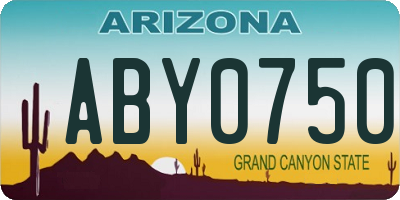 AZ license plate ABY0750