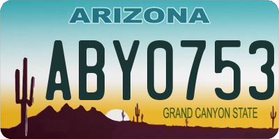 AZ license plate ABY0753