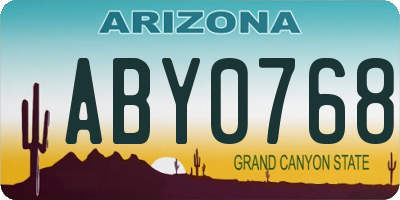 AZ license plate ABY0768