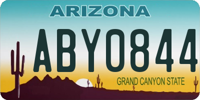 AZ license plate ABY0844