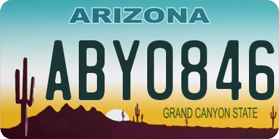 AZ license plate ABY0846