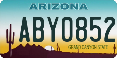 AZ license plate ABY0852