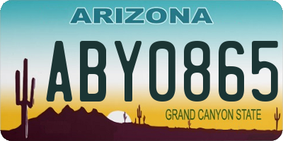 AZ license plate ABY0865