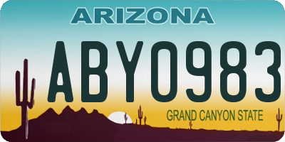 AZ license plate ABY0983