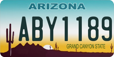 AZ license plate ABY1189