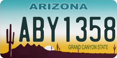 AZ license plate ABY1358