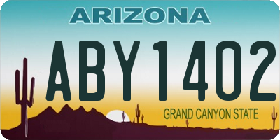 AZ license plate ABY1402