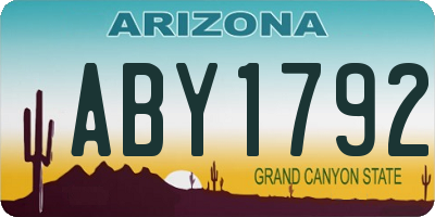 AZ license plate ABY1792