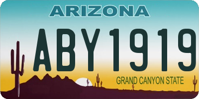 AZ license plate ABY1919