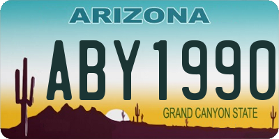 AZ license plate ABY1990