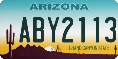 AZ license plate ABY2113