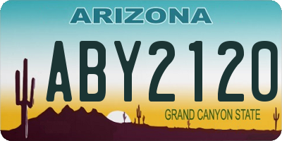 AZ license plate ABY2120