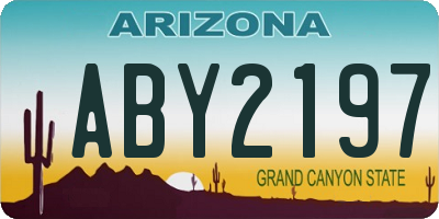 AZ license plate ABY2197