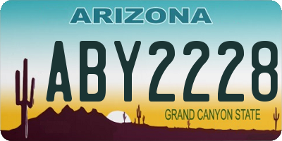 AZ license plate ABY2228