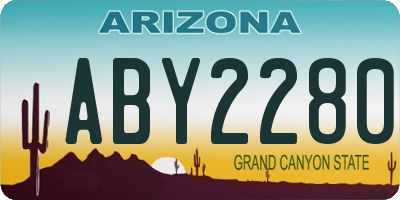 AZ license plate ABY2280