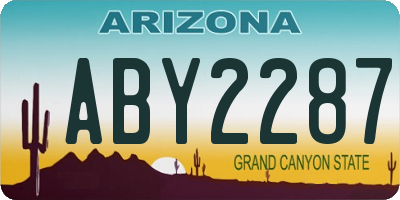 AZ license plate ABY2287