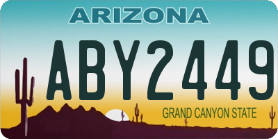 AZ license plate ABY2449