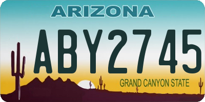 AZ license plate ABY2745