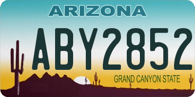 AZ license plate ABY2852
