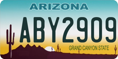 AZ license plate ABY2909