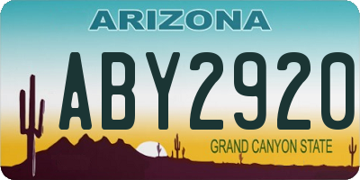 AZ license plate ABY2920