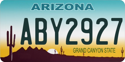 AZ license plate ABY2927