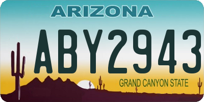 AZ license plate ABY2943