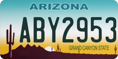 AZ license plate ABY2953