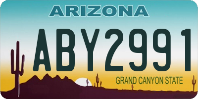 AZ license plate ABY2991