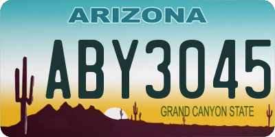 AZ license plate ABY3045