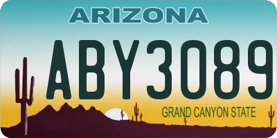 AZ license plate ABY3089