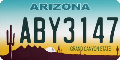AZ license plate ABY3147