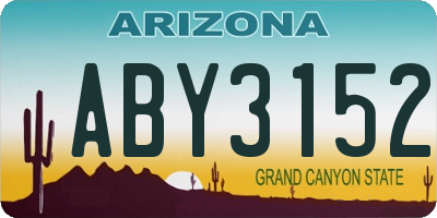 AZ license plate ABY3152