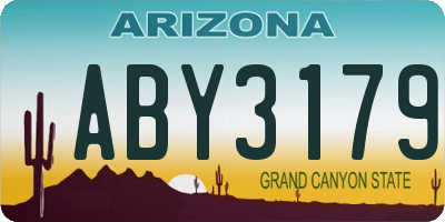 AZ license plate ABY3179