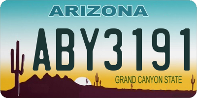 AZ license plate ABY3191