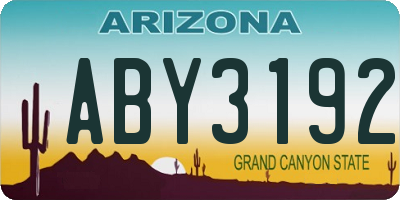 AZ license plate ABY3192