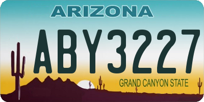 AZ license plate ABY3227