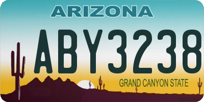 AZ license plate ABY3238