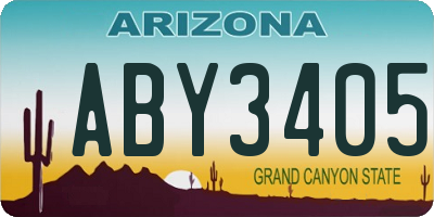 AZ license plate ABY3405