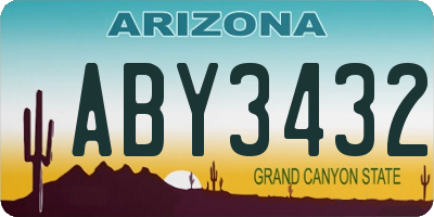 AZ license plate ABY3432