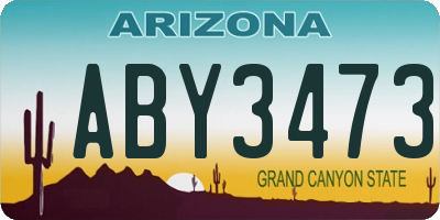 AZ license plate ABY3473