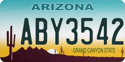 AZ license plate ABY3542