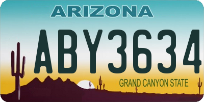 AZ license plate ABY3634