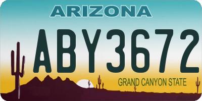 AZ license plate ABY3672