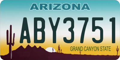 AZ license plate ABY3751