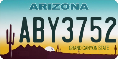 AZ license plate ABY3752