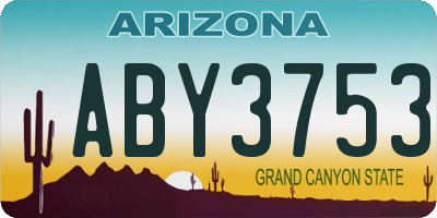AZ license plate ABY3753