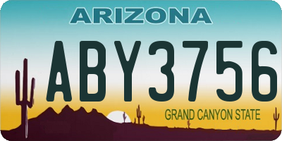 AZ license plate ABY3756