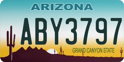 AZ license plate ABY3797