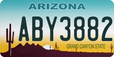 AZ license plate ABY3882
